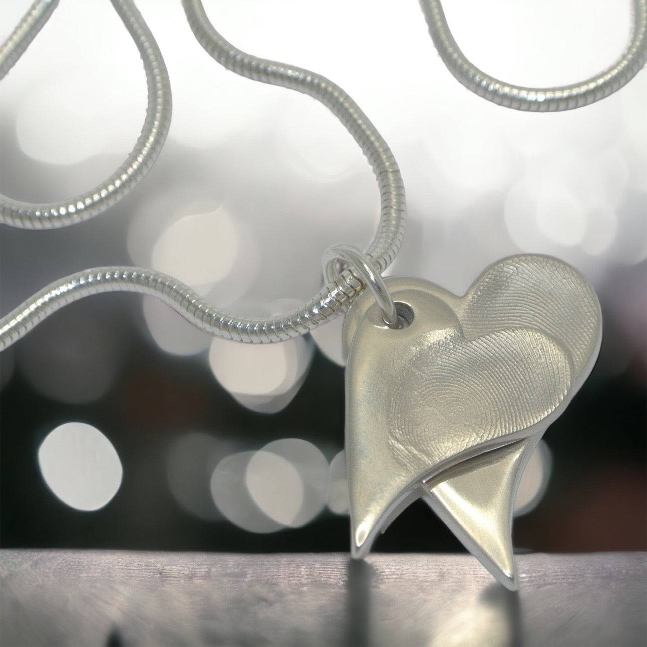 Lyra – Two Fingerprint Pendants in Sterling Silver - Little Fingers 'n' Toes