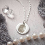 Elodie – Circle Fingerprint Pendant Necklace in Sterling Silver - Little Fingers 'n' Toes