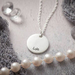 Elodie – Circle Fingerprint Pendant Necklace in Sterling Silver - Little Fingers 'n' Toes