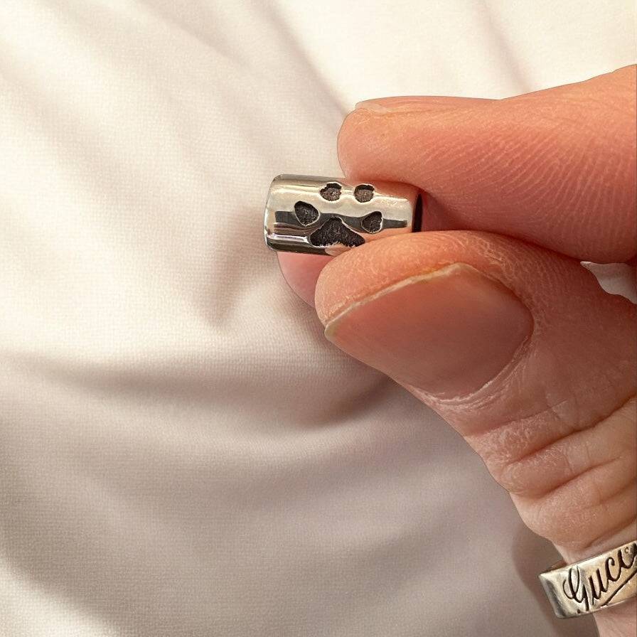 Pawprint Barrel Bead - Little Fingers 'n' Toes
