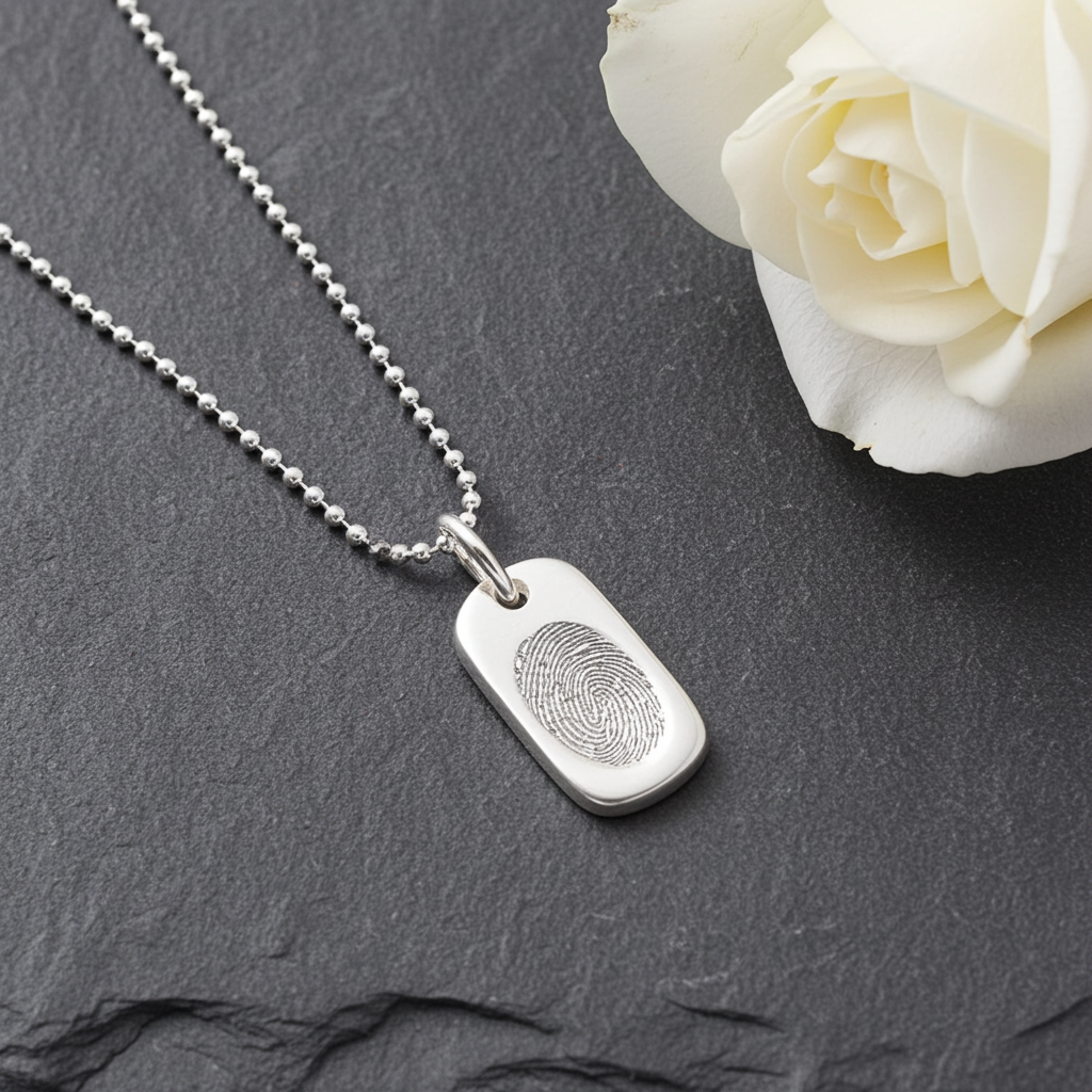 Fingerprint Dogtag Necklace, Fingerprint Jewellery