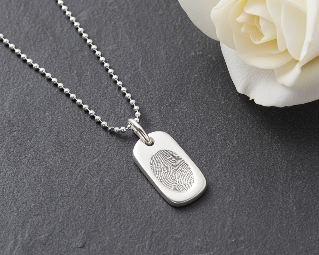 Fingerprint Dogtag Necklace, Fingerprint Jewellery