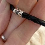 Pawprint Barrel Bead and Leather Bracelet - Little Fingers 'n' Toes