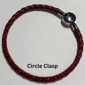 Pawprint Barrel Bead and Leather Bracelet - Little Fingers 'n' Toes