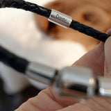 Pawprint Barrel Bead and Leather Bracelet - Little Fingers 'n' Toes