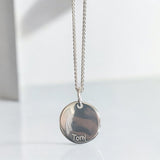 Elodie – Circle Fingerprint Pendant Necklace in Sterling Silver - Little Fingers 'n' Toes