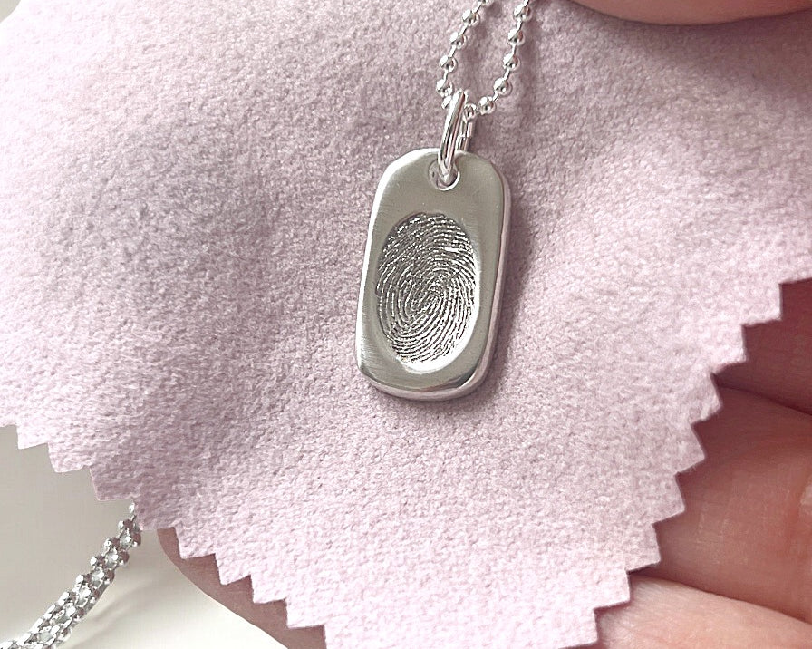 Fingerprint Dogtag Necklace, Fingerprint Jewellery