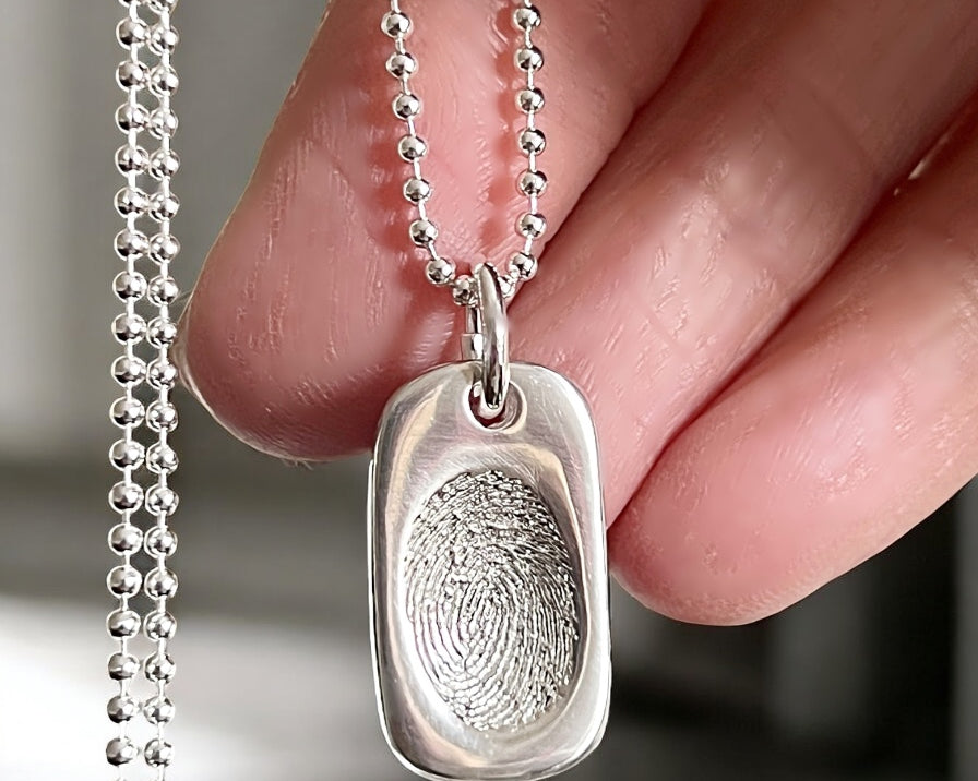 Fingerprint Dogtag Necklace, Fingerprint Jewellery