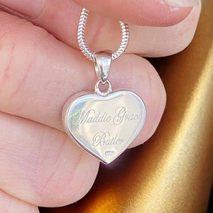 Memorial Ashes Heart Pendant with Engraving - Little Fingers 'n' Toes