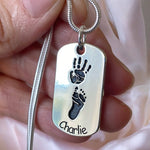Dogtag Footprint Necklace - Little Fingers 'n' Toes