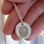 Elodie – Circle Fingerprint Pendant Necklace in Sterling Silver - Little Fingers 'n' Toes