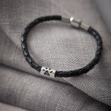 Pawprint Barrel Bead and Leather Bracelet - Little Fingers 'n' Toes