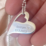 Wavy Heart Necklace with Handprints – Gold & Silver Personalised Jewellery - Little Fingers 'n' Toes