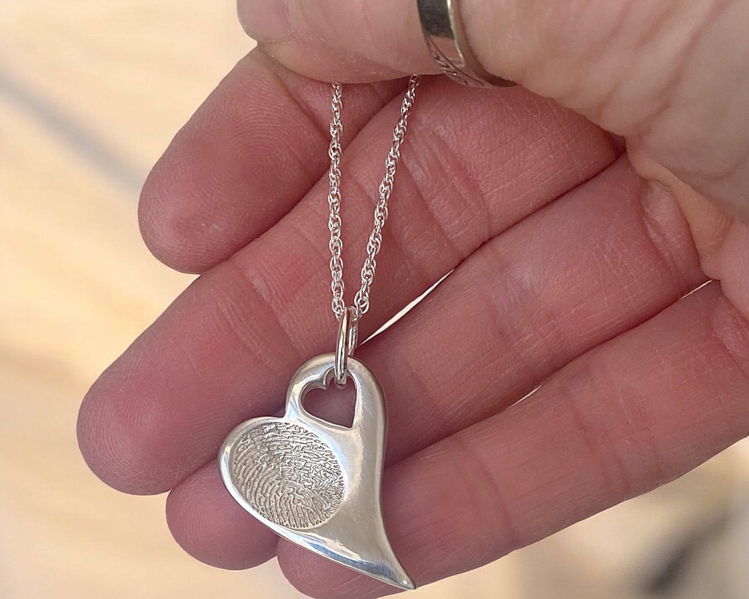 Eloise- Fingerprint Necklace Silver - Little Fingers 'n' Toes