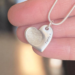 Elara – Heart-Shaped Fingerprint Pendant - Little Fingers 'n' Toes