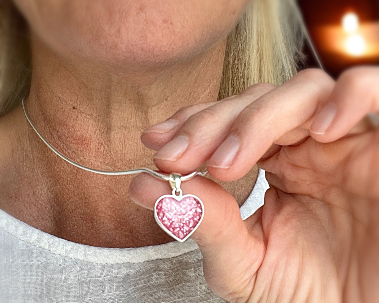 Memorial Ashes Heart Pendant with Engraving - Little Fingers 'n' Toes
