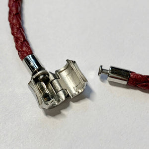 Pawprint Barrel Bead and Leather Bracelet - Little Fingers 'n' Toes