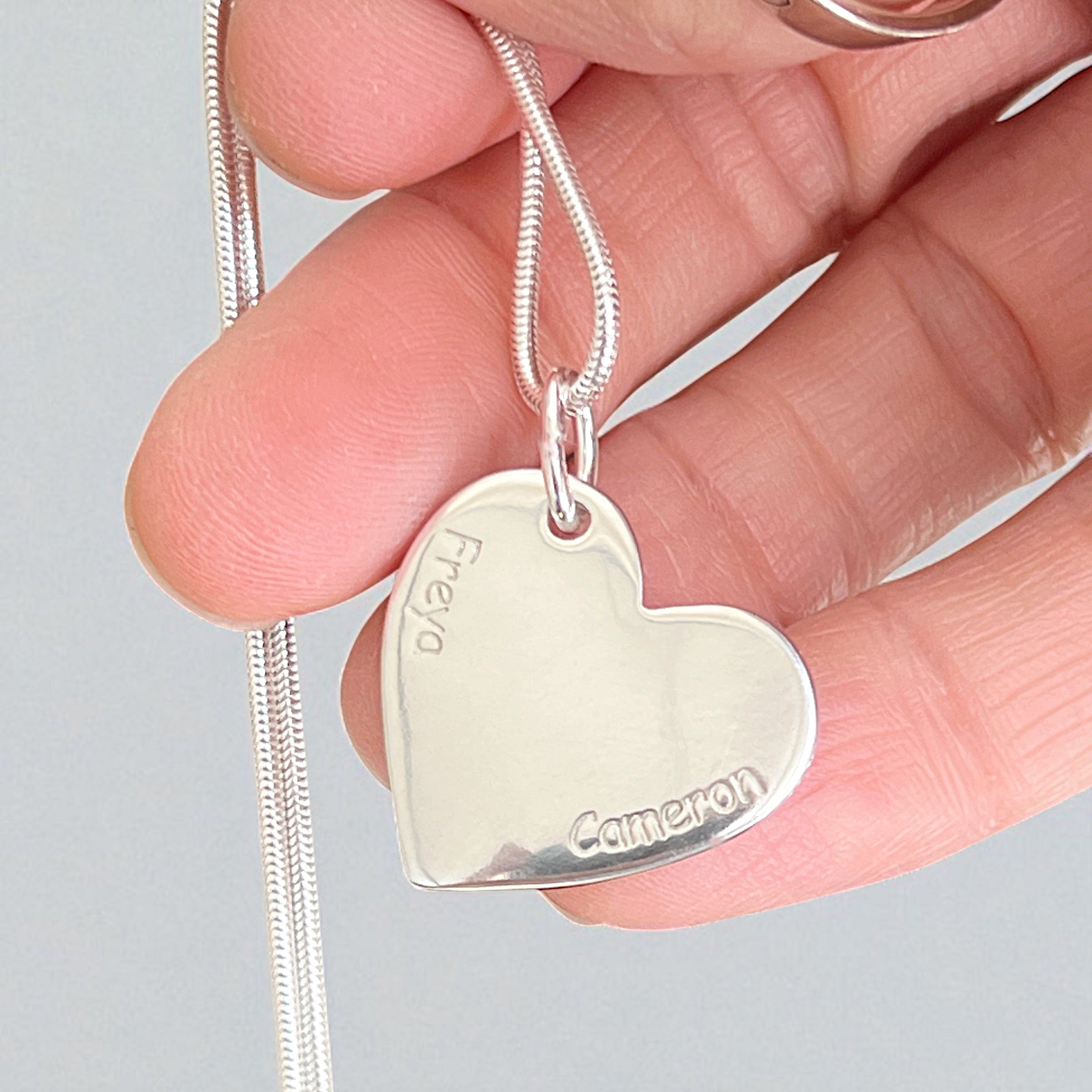 Freya – Two Fingerprint Heart Necklace for two prints - Little Fingers 'n' Toes