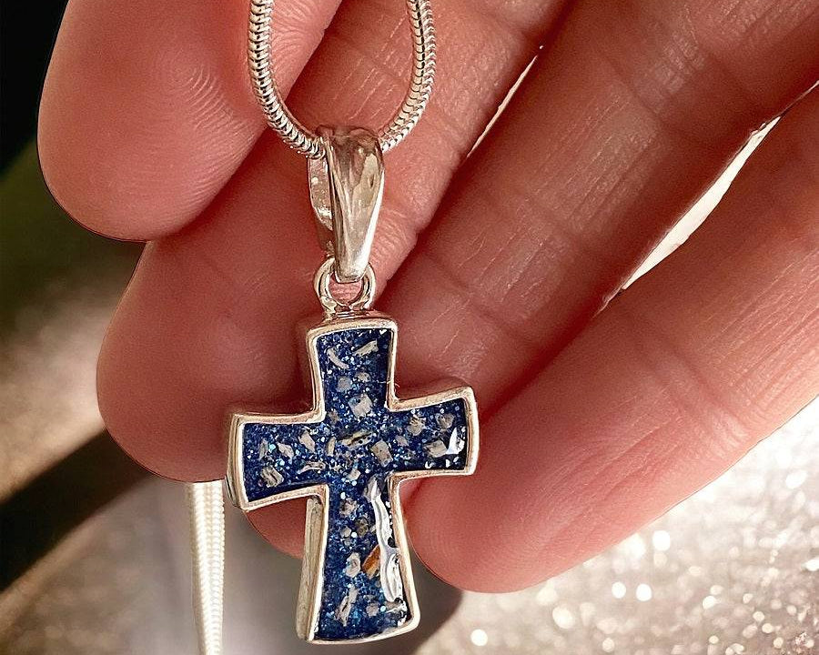 Memorial Ashes Byzantine Cross Pendant - Little Fingers 'n' Toes