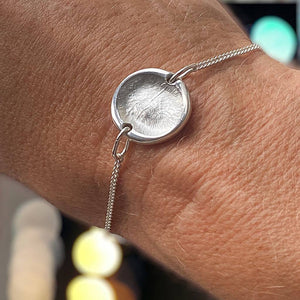 fingerprint bracelet charm, fingerprint circle bracelet, memorial fingerprint jewellery