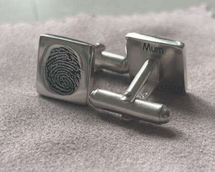 Square Fingerprint Cufflinks | Personalised Fingerprint Jewellery | Little Fingers 'n' Toes