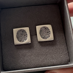 Square Fingerprint Cufflinks | Personalised Fingerprint Jewellery | Little Fingers 'n' Toes
