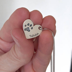 Pawprint Heart Sterling Silver Pawprint Jewellery