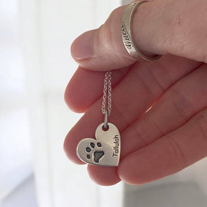 Pawprint Heart Sterling Silver Pawprint Jewellery