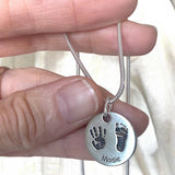 Double Print Circle Necklace - Little Fingers 'n' Toes