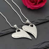 Wavy Heart Pawprint Necklace – Rose Gold & Sterling Silver Personalised Jewellery - Little Fingers 'n' Toes