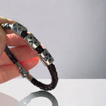 Pawprint Barrel Bead and Leather Bracelet - Little Fingers 'n' Toes