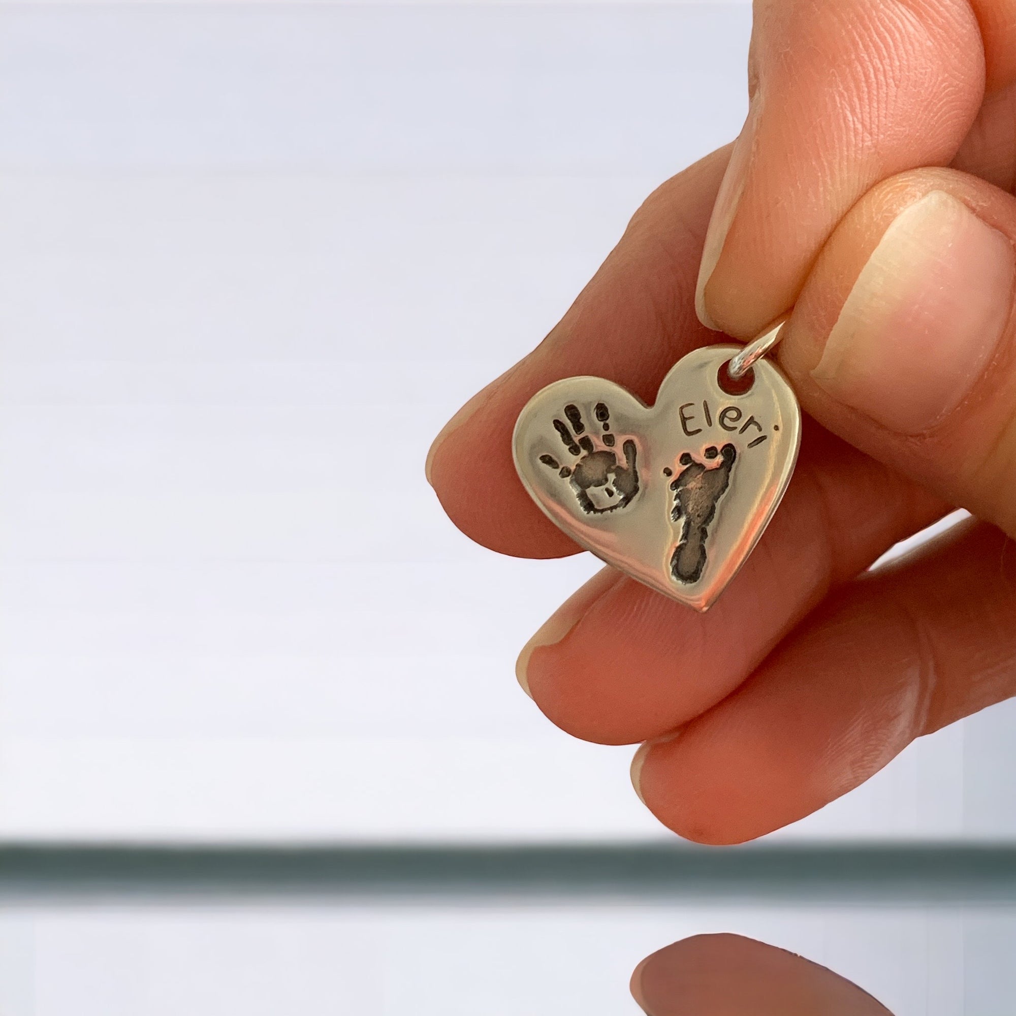 Buy Silver Baby Footprint Charm Bracelet Footprints on Heart Online in  India  Etsy