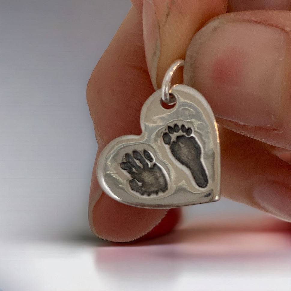 Sterling silver baby feet outlet charm
