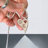 Wavy Heart Pawprint Necklace – Rose Gold & Sterling Silver Personalised Jewellery - Little Fingers 'n' Toes