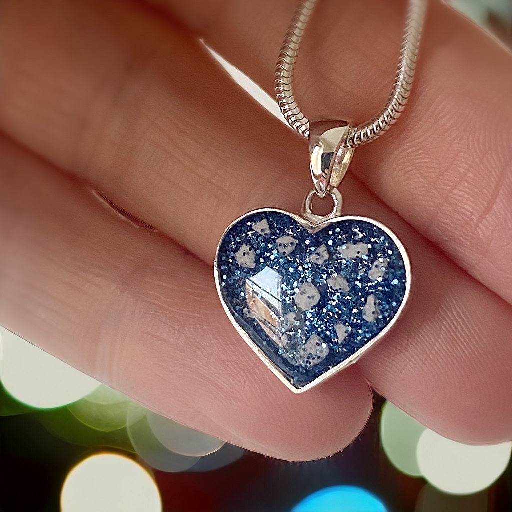 Memorial Ashes Heart Pendant with Engraving - Little Fingers 'n' Toes