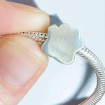 Memorial Ashes PawPrint Bracelet Bead Charm - Little Fingers 'n' Toes
