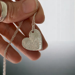 baby fingerprint jewellery, baby fingerprint necklace, child fingerprint necklace, hand print jewellery, childrens fingerprint jewellery, personalised fingerprint jewellery, personalised fingerprint bracelet, personalised handprint jewellery, silver handprint jewellery, handprint necklace uk, from the heart jewellery, baby print jewellery, personalised silver jewellery