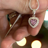 Memorial Ashes Heart with Diamantés Necklace - Little Fingers 'n' Toes