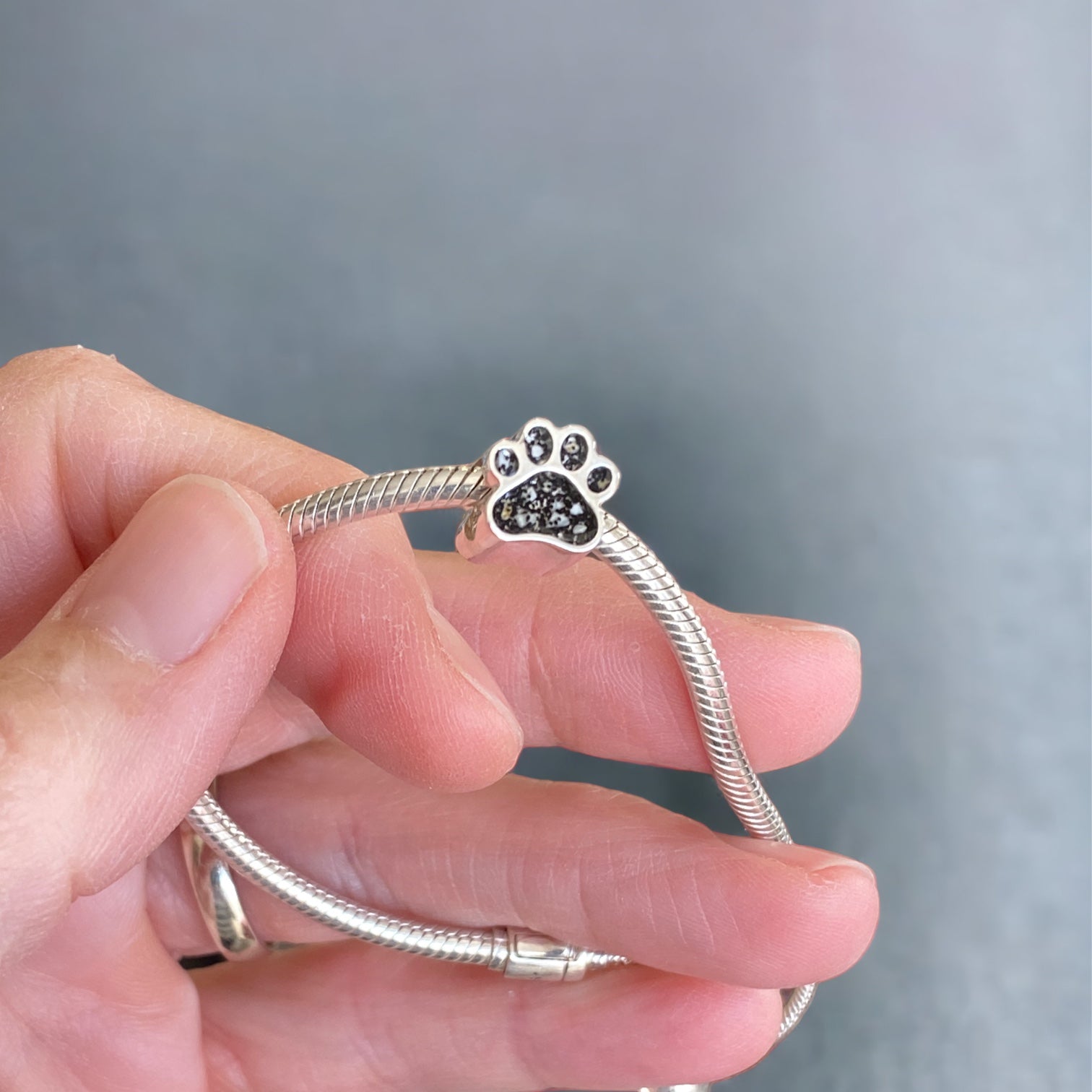 Silver Ashes Charm 'Baby feet' for Pandora bracelets