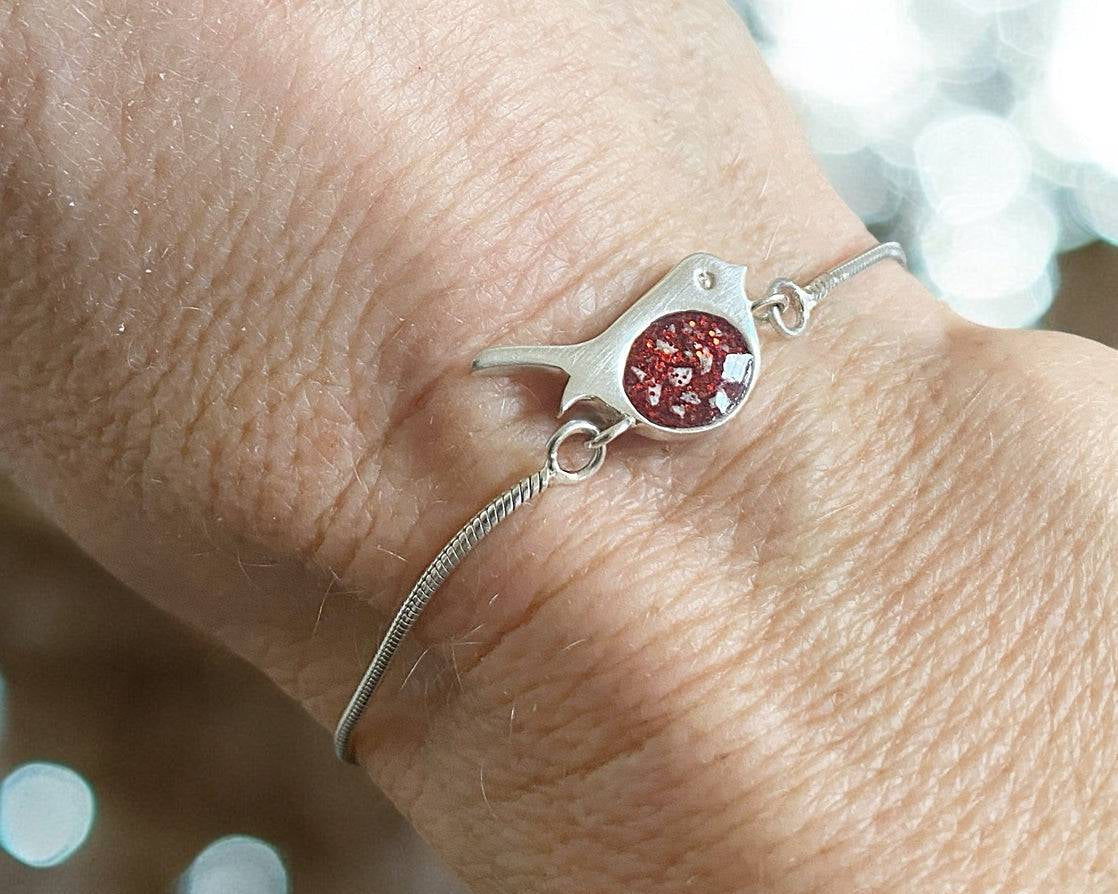 Memorial Ashes Robin Slider Bracelet - Little Fingers 'n' Toes