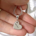 Clara – Petite Heart Fingerprint Bracelet Charm in Silver - Little Fingers 'n' Toes
