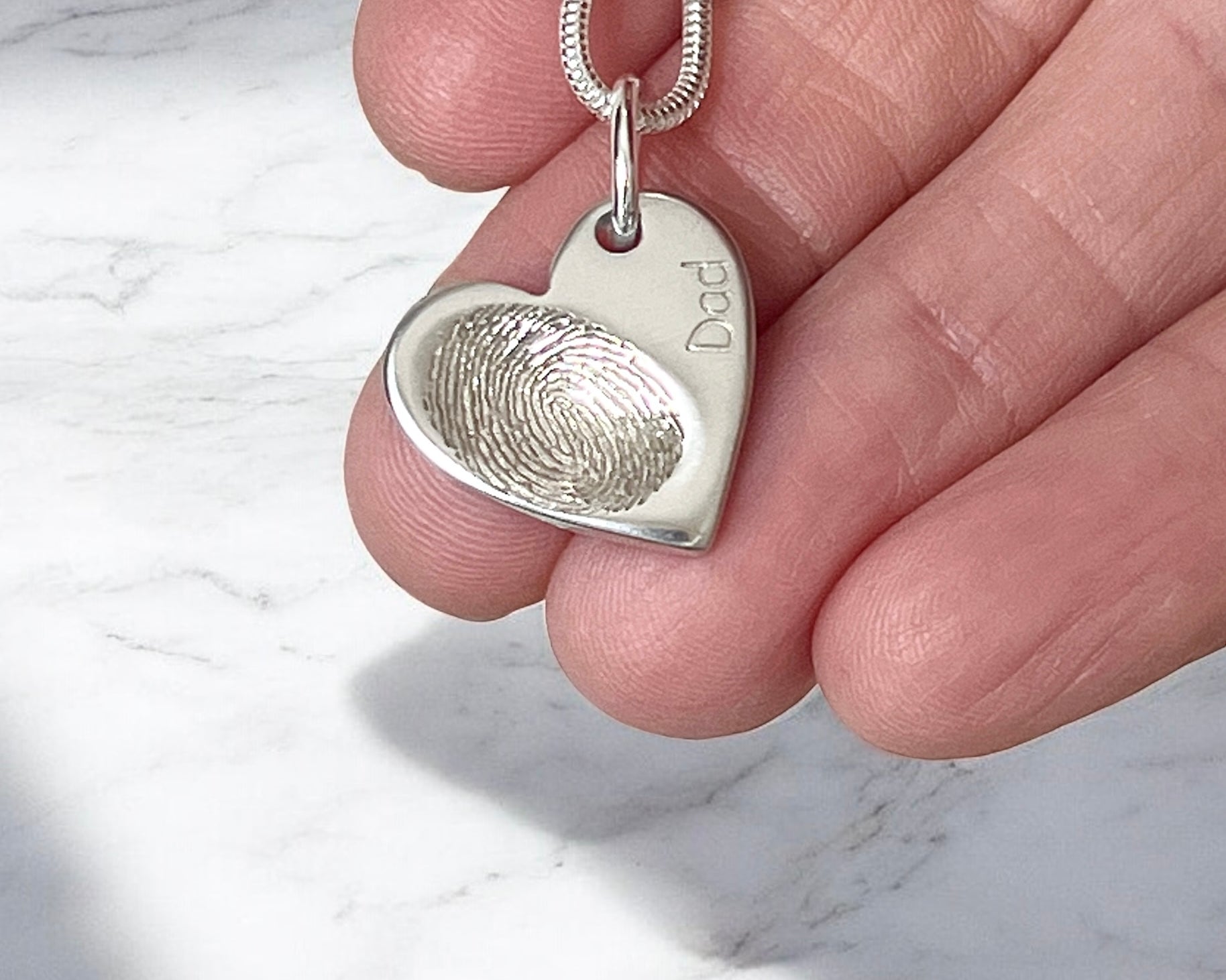 Elara – Heart-Shaped Fingerprint Pendant - Little Fingers 'n' Toes