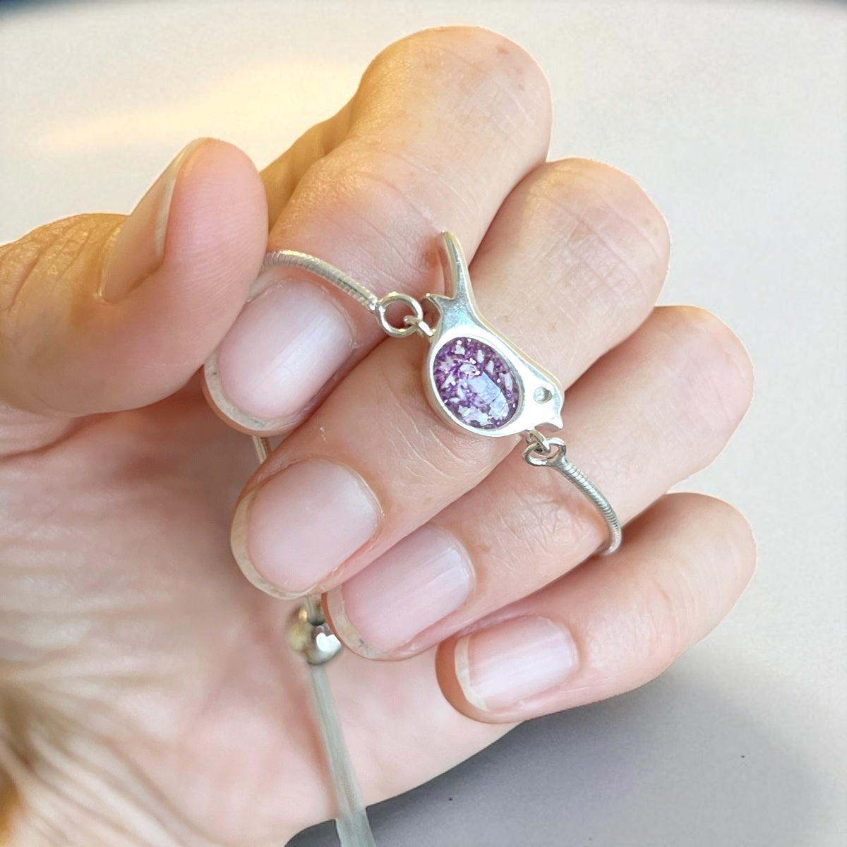 Memorial Ashes Robin Slider Bracelet - Little Fingers 'n' Toes