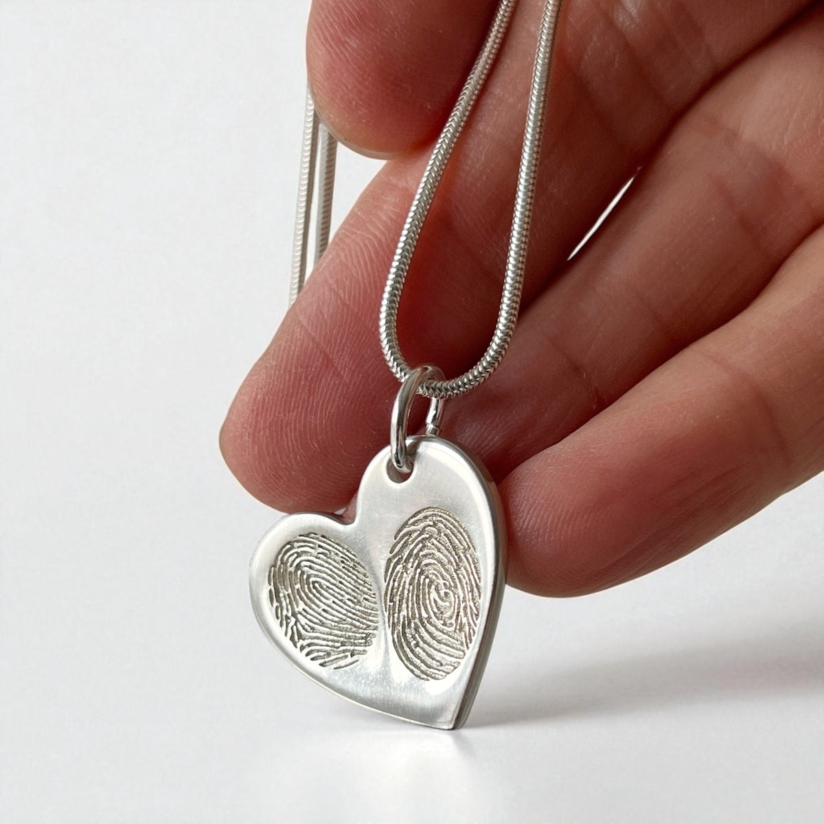Freya – Two Fingerprint Heart Necklace for two prints - Little Fingers 'n' Toes