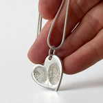 Freya – Two Fingerprint Heart Necklace for two prints - Little Fingers 'n' Toes