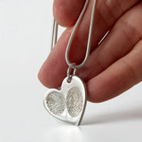 Freya – Two Fingerprint Heart Necklace for two prints - Little Fingers 'n' Toes