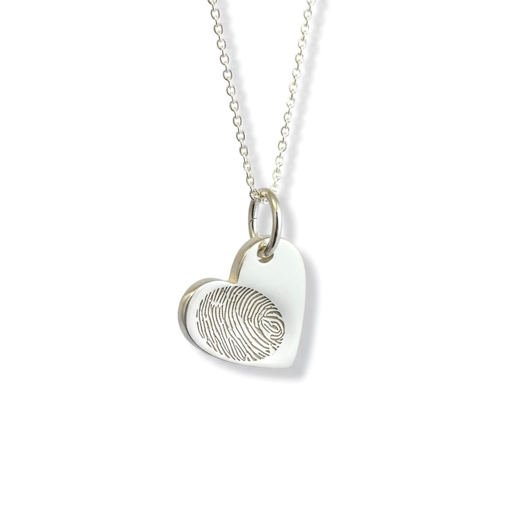 Elara – Heart-Shaped Fingerprint Pendant - Little Fingers 'n' Toes