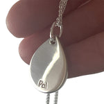 Isla – Teardrop Fingerprint Necklace in Polished Sterling Silver - Little Fingers 'n' Toes