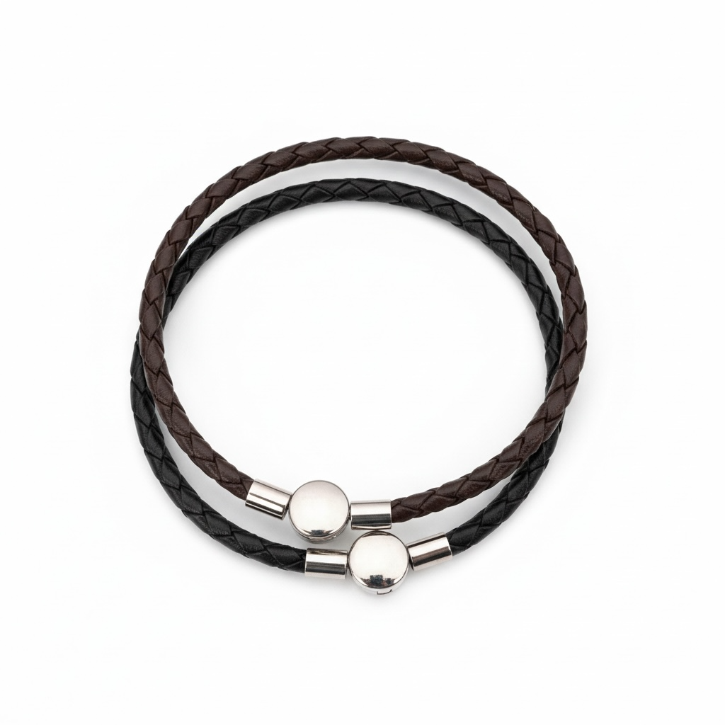 Pawprint Barrel Bead and Leather Bracelet - Little Fingers 'n' Toes