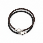 Pawprint Barrel Bead and Leather Bracelet - Little Fingers 'n' Toes
